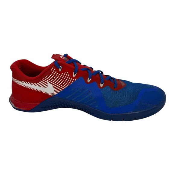 RARE NikeID Metcon 2 Gym Cardio Sport Run Cross Trainer Red/White/Blue Size 15 - Picture 2 of 7